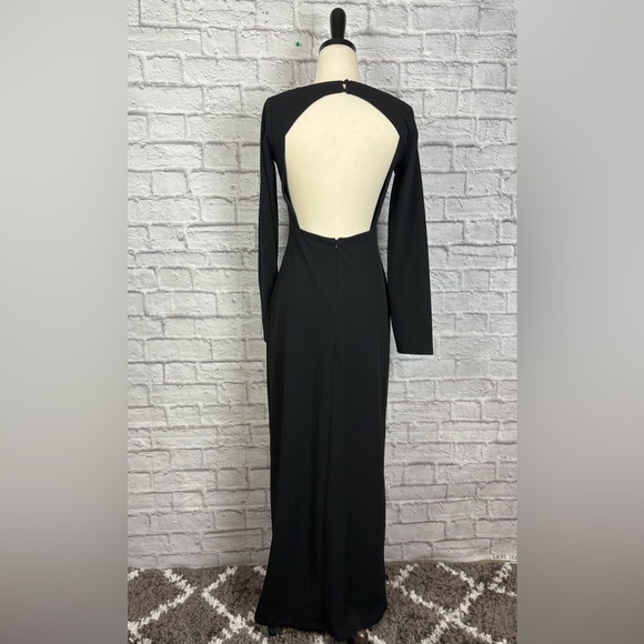 LULUS True Love Lasts Black Long Sleeve Backless Maxi Dress size M - Picture 5 of 6
